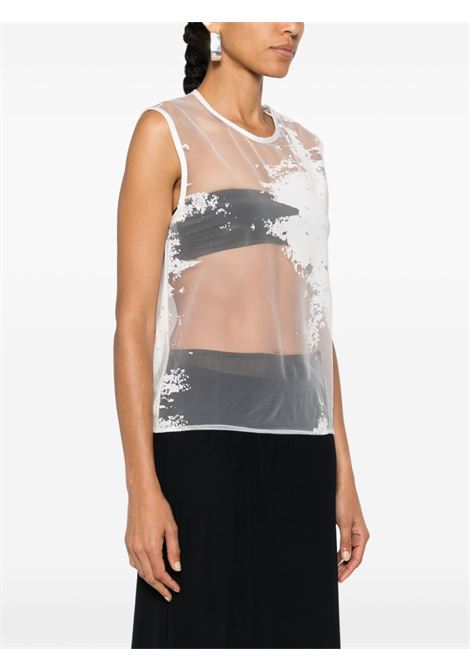 Top semi-trasparente in bianco Ann Demeulemeester - donna ANN DEMEULEMEESTER | 2401WJTO05FA440002